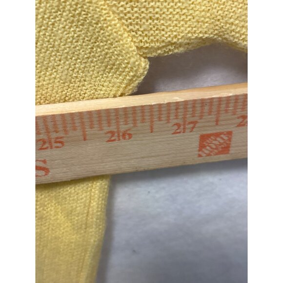 Izod Lacoste XL V-Neck Sweater Yellow Acrylic Crocodile Logo - Picture 7 of 11